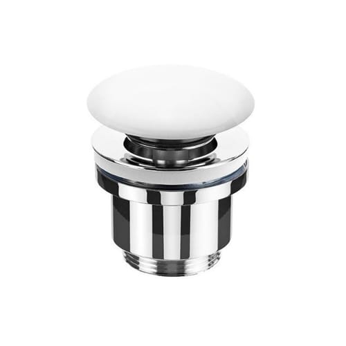 Válvula de desagüe clic-clac con en cerámica lacada blanca mate